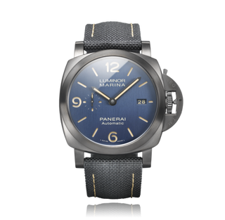 Panerai - PAM01021  Luminor 1950 44 3 Days Automatic Titanium DLC / Blue / Bucherer Blue