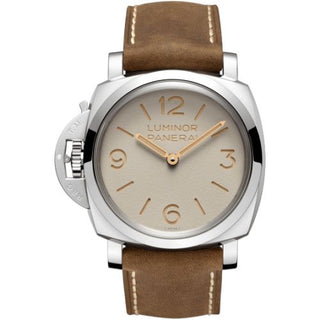 Panerai - PAM01075  Luminor 1950 Left-Handed 47 3 Days Stainless Steel / Beige