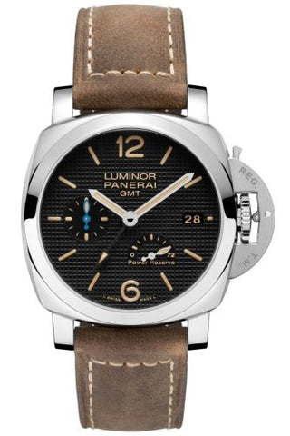 Panerai - PAM01537  Luminor 1950 42 3 Days GMT Power Reserve Automatic Stainless Steel / Black Hobnail