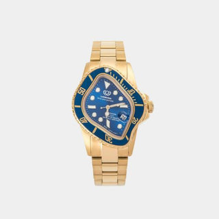 Laarvee - PEA001-YG-BB  Crashed Submariner Yellow Gold - Blue / Blue