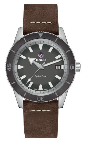 Rado - R32505015  HyperChrome Captain Cook 42 Stainless Steel / Grey / Calf