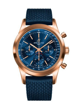 Breitling - RB015212|C940|281S  Transocean Chronograph Red Gold / Blue / Rubber Aero Classic