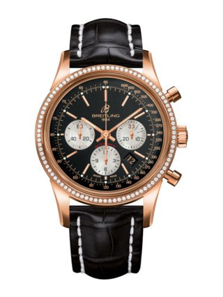 Breitling - RB015253.BF15.743P  Transocean Chronograph Red Gold / Diamond / Reverse Panda / Croco