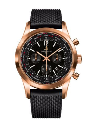 Breitling - RB0510U5.BC39.256S  Transocean Chronograph Unitime Pilot Red Gold / Black / Rubber