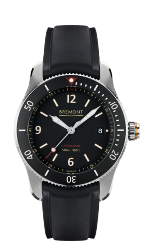 Bremont - S300/BK  Supermarine S300 Stainless Steel / Black / Temple Island