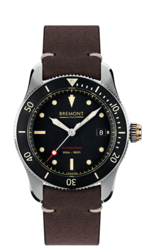 Bremont - S301/BK  Supermarine S301 Stainless Steel / Black / Calf