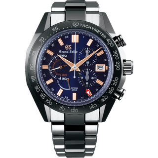 Grand Seiko - SBGC219  Spring Drive Chronograph Titanium / Ceramic / Blue / Bracelet / Black Ceramics Collection