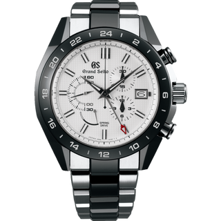 Grand Seiko - SBGC221  Spring Drive Chronograph Titanium / Ceramic / White / Bracelet / Black Ceramics Collection