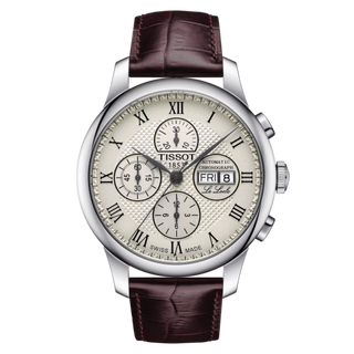 Tissot - T006.414.16.263.00  Le Locle 42.3 Valjoux Chronograph Stainless Steel / Ivory / Strap