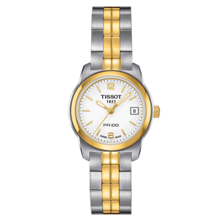 Tissot - T049.210.22.017.00  PR 100 Quartz 24.5 Stainless Steel / Yellow Gold PVD / White / Bracelet