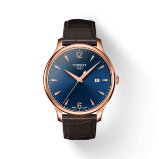 Tissot - T063.610.36.047.00  Tradition Quartz 42 Rose Gold / Blue