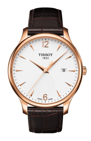 Tissot - T063.610.36.037.00  Tradition Quartz 42 Rose Gold PVD / Silver / Strap