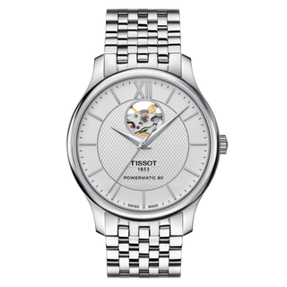 Tissot - T063.907.11.038.00  Tradition Powermatic 80 Open Heart 40 Stainless Steel / Silver / Bracelet