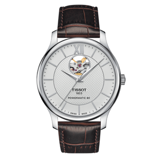 Tissot - T063.907.16.038.00  Tradition Powermatic 80 Open Heart 40 Stainless Steel / Silver / Strap