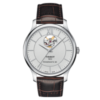 Tissot Tradition Powermatic 80 Open Heart 40 Rose Gold / Silver / Strap (T063.907.16.038.00)