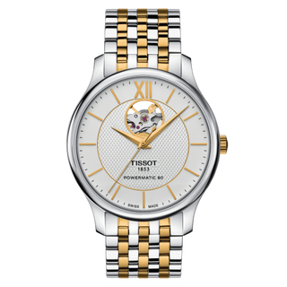 Tissot - T063.907.22.038.00  Tradition Powermatic 80 Open Heart 40 Stainless Steel - Yellow Gold / Silver / Bracelet