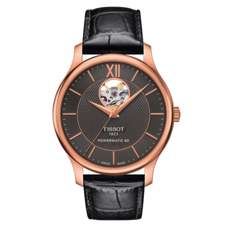 Tissot - T063.907.36.068.00  Tradition Powermatic 80 Open Heart 40 Rose Gold / Grey / Strap