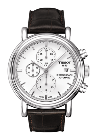 Tissot - T068.427.16.011.00  Carson Chronograph Automatic 42 Stainless Steel / White / Strap