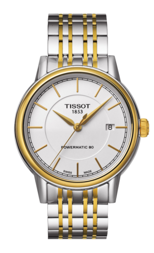 Tissot - T085.407.22.011.00  Carson Powermatic 80 Two Tone / White / Bracelet