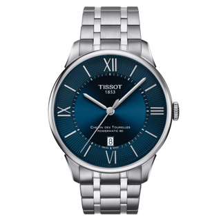 Tissot - T099.407.11.048.00  Chemin Des Tourelles Powermatic 80 42 Stainless Steel / Blue / Bracelet