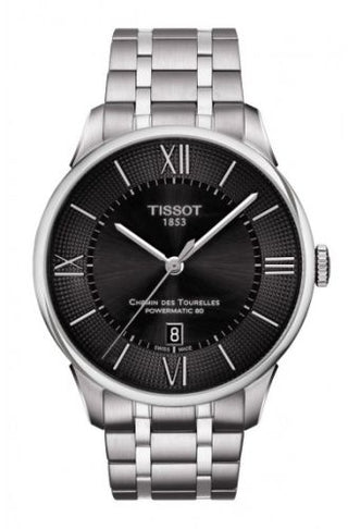 Tissot - T099.407.11.058.00  Chemin des Tourelles Powermatic 80 Stainless Steel / Black / Bracelet