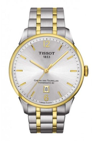 Tissot - T099.407.22.037.00  Chemin des Tourelles Powermatic 80 Two Tone / Silver / Bracelet