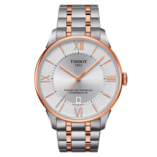 Tissot - T099.407.22.038.02  Chemin Des Tourelles Powermatic 80 42 Stainless Steel - Rose Gold / Silver