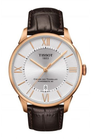 Tissot - T099.407.36.038.00  Chemin des Tourelles Powermatic 80 Rose PVD / Silver Roman