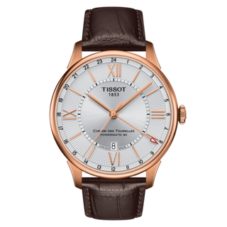 Tissot - T099.429.36.038.00  Chemin Des Tourelles Powermatic 80 GMT 42 Rose Gold PVD / Silver / Strap