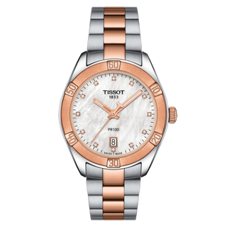 Tissot - T101.910.22.116.00  PR 100 Sport Chic 36 Stainless Steel / Rose Gold PVD / MOP / Bracelet