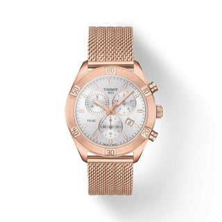 Tissot - T101.917.33.031.00  PR 100 Sport Chic Chronograph 38 Rose Gold PVD / Silver / Bracelet