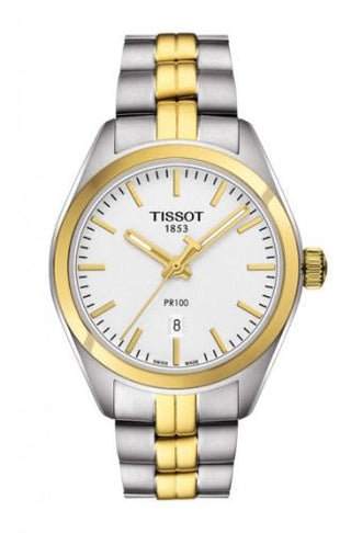 Tissot - T101.210.22.031.00  PR 100 Quartz 33 Stainless Steel / Yellow Gold PVD / Silver / Bracelet