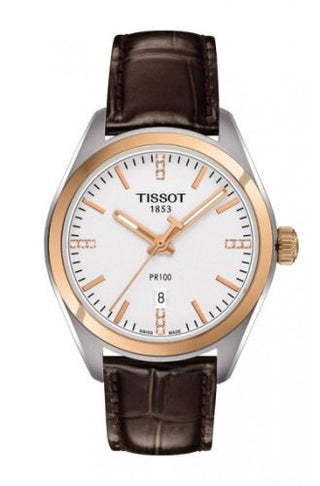 Tissot - T101.210.26.036.00  PR 100 Quartz 33 Stainless Steel / Rose Gold PVD / Silver / Strap