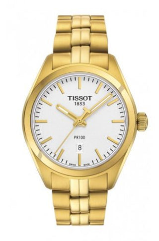 Tissot - T101.210.33.031.00  PR 100 Quartz 33 Yellow Gold PVD / Silver / Bracelet