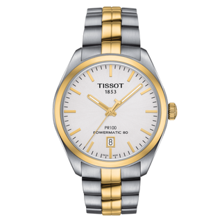 Tissot - T101.407.22.031.00  PR 100 Powermatic 80 39 Stainless Steel / Yellow Gold PVD / Silver / Bracelet