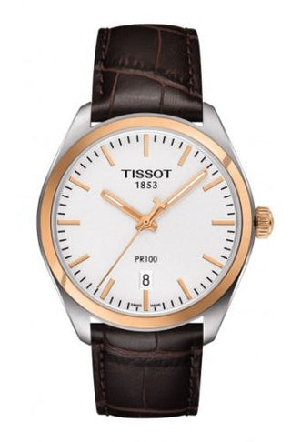 Tissot - T101.410.26.031.00  PR 100 Quartz 39 Stainless Steel / Yellow Gold PVD / Silver / Strap