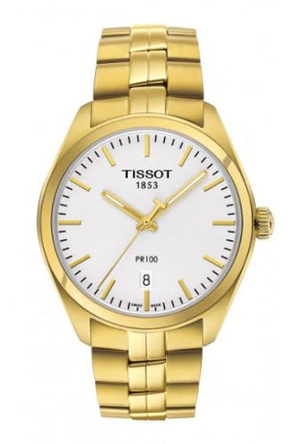 Tissot - T101.410.33.031.00  PR 100 Quartz 39 Yellow Gold PVD / Silver / Bracelet