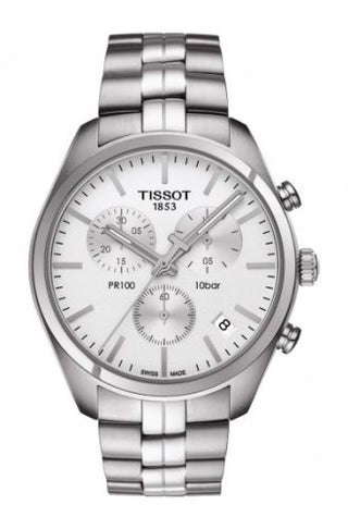 Tissot - T101.417.11.031.00  PR 100 Chronograph Quartz 41 Stainless Steel / Silver / Bracelet