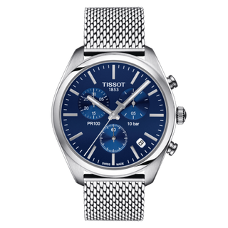 Tissot - T101.417.11.041.00  PR 100 Chronograph Quartz 41 Stainless Steel / Blue / Milanese