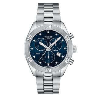 Tissot - T101.917.11.046.00  PR 100 Sport Chic Chronograph 38 Stainless Steel / Blue / Bracelet