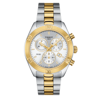 Tissot - T101.917.22.031.00  PR 100 Sport Chic Chronograph 38 Stainless Steel - Yellow Gold / Silver / Bracelet