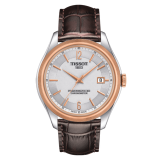 Tissot - T108.408.26.037.00  Ballade Powermatic 80 41 Stainless Steel / Rose Gold PVD / Silver / Strap