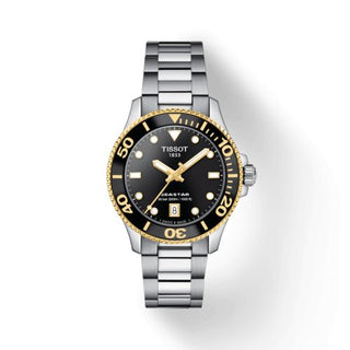 Tissot - T120.210.21.051.00  Seastar 1000 36 Quartz Stainless Steel - Yellow Gold / Black / Bracelet