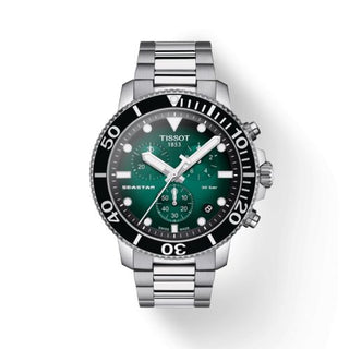 Tissot - T120.417.11.091.01  Seastar 1000 Chronograph Quartz 45.5 Stainless Steel / Green Gradient / Bracelet