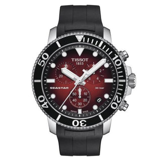 Tissot - T120.417.17.421.00  Seastar 1000 Chronograph Quartz 45.5 Stainless Steel / Gradient Red / Rubber