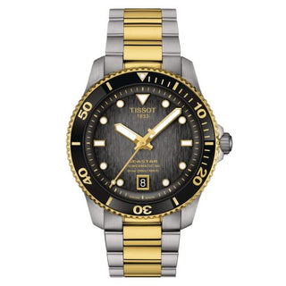 Tissot - T120.807.22.051.00  Seastar 1000 Powermatic 80 40 Stainless Steel - Yellow Gold / Grey / Bracelet