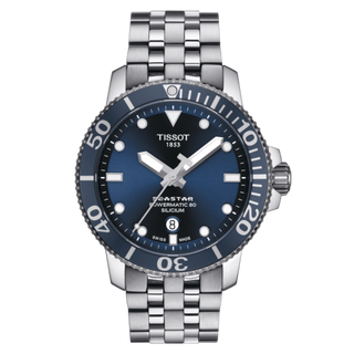 Tissot - T120.407.11.041.01  Seastar 1000 Powermatic 80 Silicium 43 Stainless Steel / Blue / Bracelet