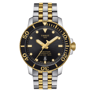 Tissot - T120.407.22.051.00  Seastar 1000 Powermatic 80 43 Stainless Steel - Yellow Gold / Black / Bracelet