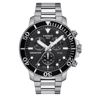 Tissot - T120.417.11.051.00  Seastar 1000 Chronograph Quartz 45.5 Stainless Steel / Black / Bracelet