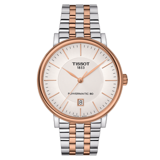 Tissot - T122.407.22.031.01  Carson Premium Powermatic 80 Stainless Steel / Rose Gold PVD / Silver / Bracelet